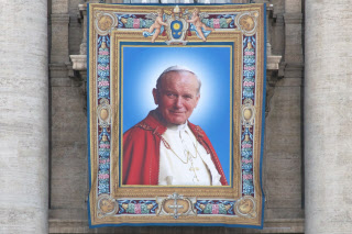 Portrait géant du pape Jean-Paul II