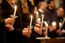 Rome, prière de la Cté de Sant'Egidio pour les victimes des attentats terrorsites à Paris