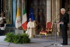 Visite du pape François au palais du Quirinal à Rome, Italie.