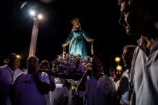Fête de Noantri, procession de la Madone du Fleuve à Rome, Italie.
