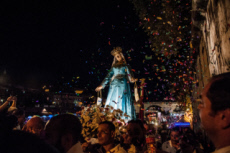 Fête de Noantri, procession de la Madone du Fleuve à Rome, Italie.