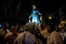 Fête de Noantri, procession de la Madone du Fleuve à Rome, Italie.