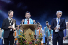 Protestants en fête à Strasbourg, France.