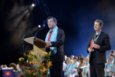 Protestants en fête à Strasbourg, France.