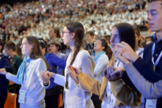 Protestants en fête à Strasbourg, France.
