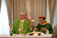 November 28, 2017 : Pope Francis celebrates a Mass at the archbishop's palace in Yangon, Myanmar.