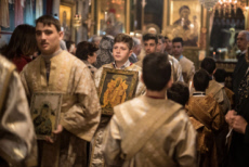 Noël orthodoxe dans l'église Saint-Porphyre à Gaza.