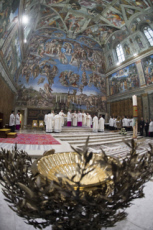 January 07, 2018 : Pope Francis leads a special Baptism ceremony at the Sistine Chapel in the Vatican.