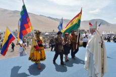 Voyage apostolique du pape François au Chili. Messe au campus Lobito à Iquique.