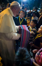 Voyage apostolique du pape François au Pérou. Le pape arrive à la nonciature.
