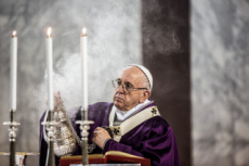 Messe des cendres présidée par le pape François.