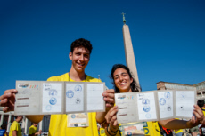 Rassemblement de jeunes italiens à Rome.