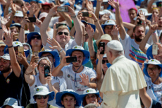Le pape François au rassemblement de jeunes à Rome.