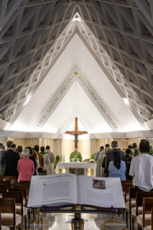 Messe dans la chapelle de la Résidence Sainte Marthe au Vatican.