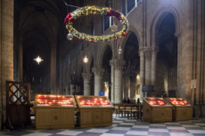 Couronne de l'Avent dans la Cathédrale Notre-Dame à Paris.