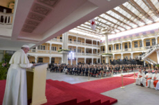 JMJ 2019 au Panama. Le pape François rencontre le corps diplomatique.