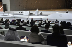 Le pape François aux Emirats arabes unis. Dialogue interreligieux lors de la rencontre de la fraternité.