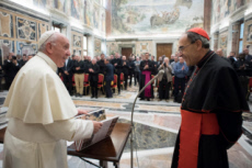 Le pape François et le Cardinal Philippe BARBARIN au vatican.