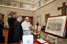 Le pape François et Vladimir POUTINE au Vatican.