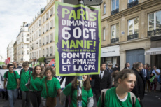 Manifestation contre la réforme de la PMA.