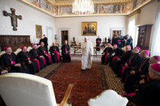 Le pape François rencontre les évêques américains au Vatican.