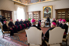 Le pape François rencontre les évêques américains au Vatican.