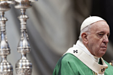 Le pape François lors de la célébration de la messe.
