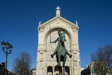 Statue équestre de Jeanne d'Arc du sculpteur Paul Dubois.