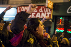 Marche féministe organisée à Paris.