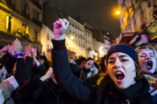 Marche féministe organisée à Paris.