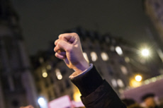 Marche féministe organisée à Paris.