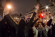 Marche féministe organisée à Paris.