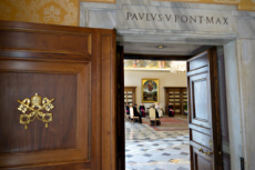 Coronavirus, audience générale restreinte dans le Palais apostolique. Vatican.