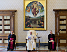 Coronavirus, audience générale restreinte dans le Palais apostolique. Vatican.