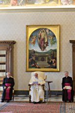 Coronavirus, audience générale restreinte dans le Palais apostolique. Vatican.