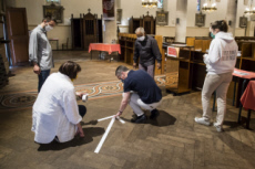Coronavirus, aménagement de l’église suivant les mesures sanitaires.