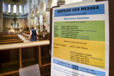 Coronavirus, aménagement de l’église suivant les mesures sanitaires.