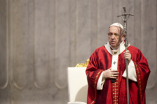 Le pape François lors de la célébration de la messe de Pentecôte.