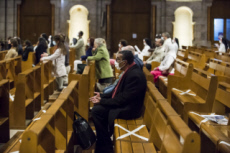 Covid 19, prière des évêques de France dans la basilique du Sacré Coeur.
