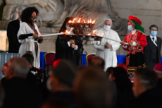 Cérémonie interreligieuse pour la paix, organisée à Rome, Italie.