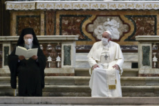 Cérémonie organisée à Rome, le Pape et Bartholomée Ier.