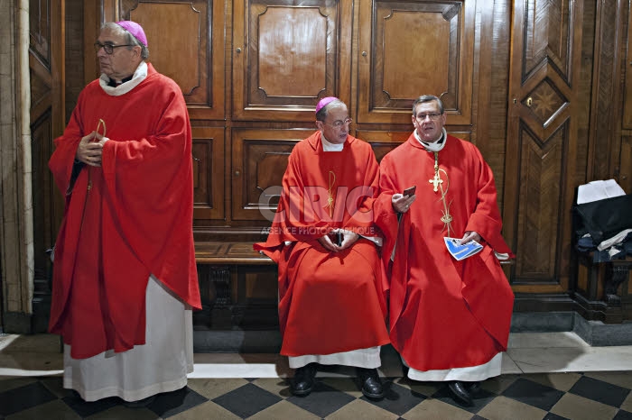 Groupe d'évêques français en visite ad limina.