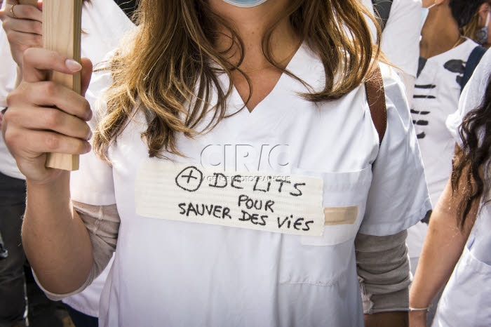 Manifestaton des personnels soignants à Paris.