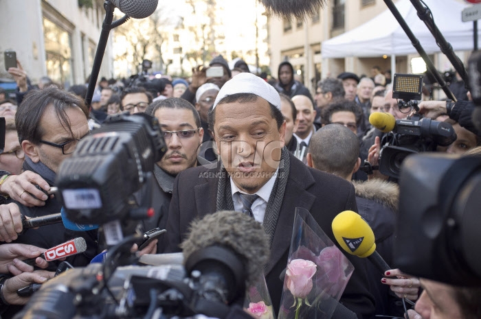 L'imam Hassen Chalghoumi au siège de Charlie Hebdo
