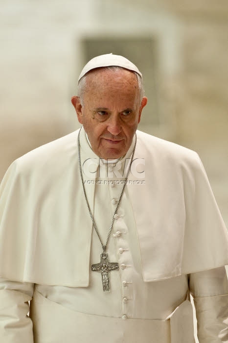 April 30, 2015: Pope Francis during an audience with members of the Cursillos in Christianity movement, in the Paul VI hall, at the Vatican.