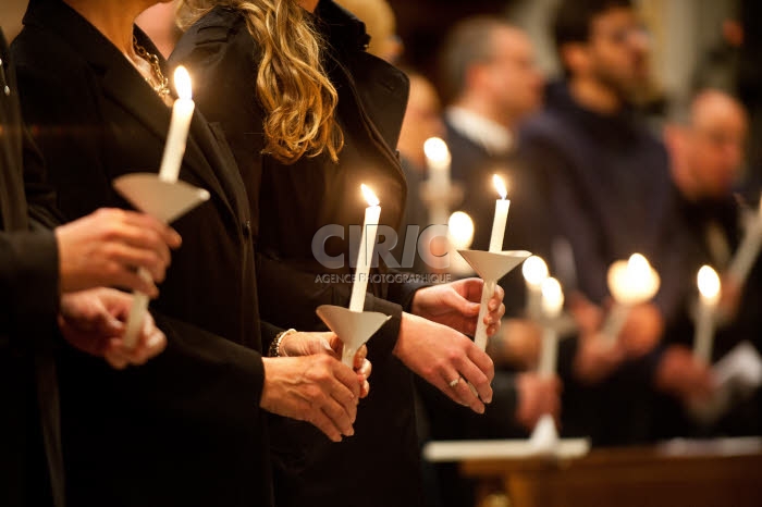 Rome, prière de la Cté de Sant'Egidio pour les victimes des attentats terrorsites à Paris