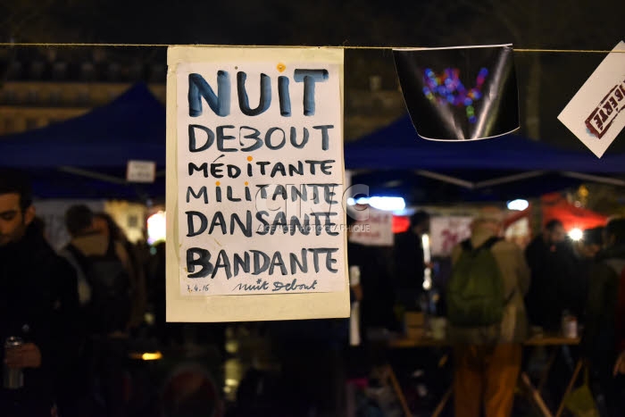 9e Nuit Debout. Place de la République à Paris