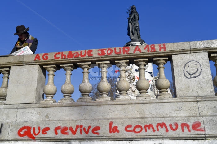 9e Nuit Debout. Place de la République à Paris