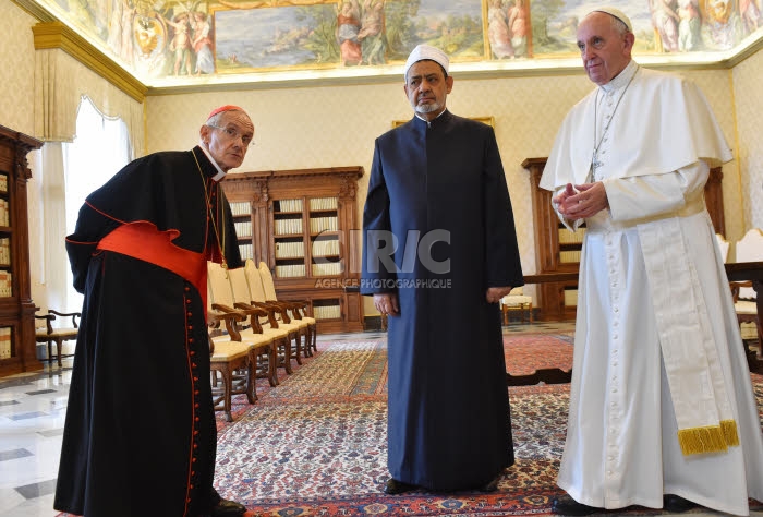 Le pape François rencontre le cheikh Ahmed el-Tayeb, grand imam de l'université Al-Azhar