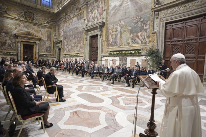 60 ans du Traité de Rome, le pape François rencontre les représentants de l'UE.